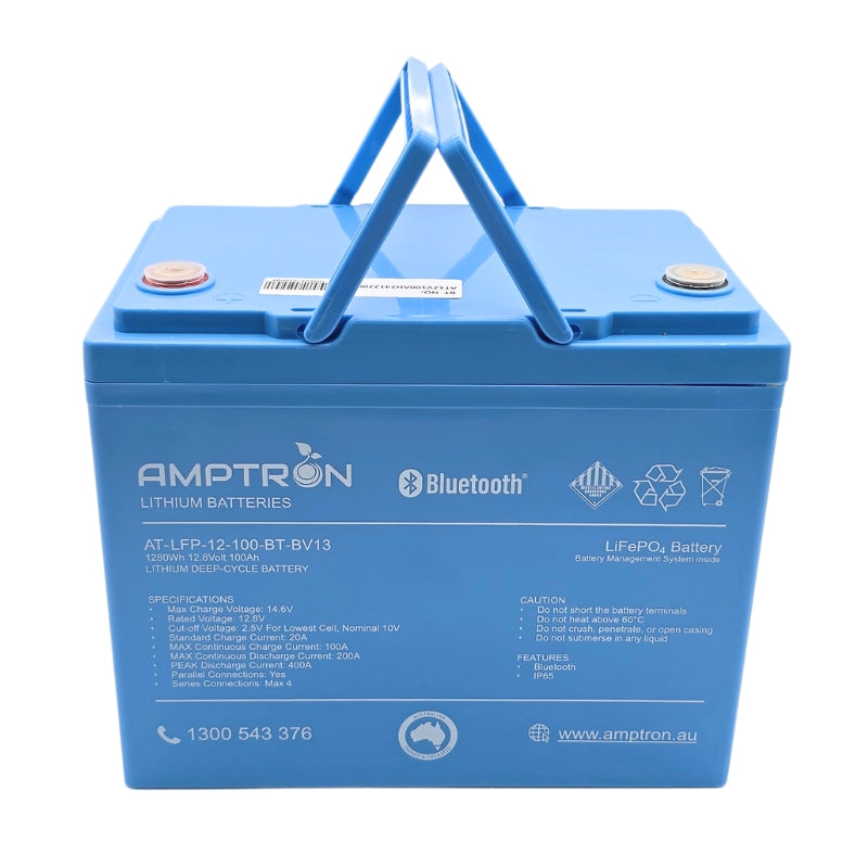 Amptron 12V 100AH/200A LiFePO4 Battery with Bluetooth