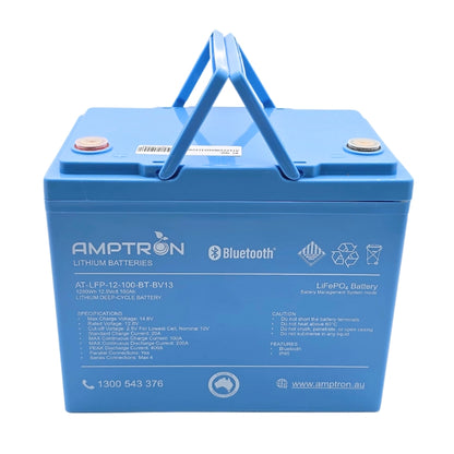 Amptron 12V 100AH/200A LiFePO4 Battery with Bluetooth