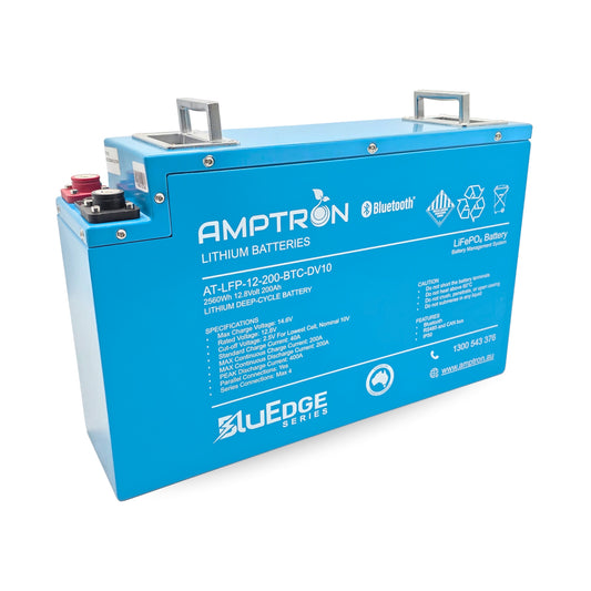 Amptron 12V 200AH/200A LiFePO4 Slimline Battery with Bluetooth