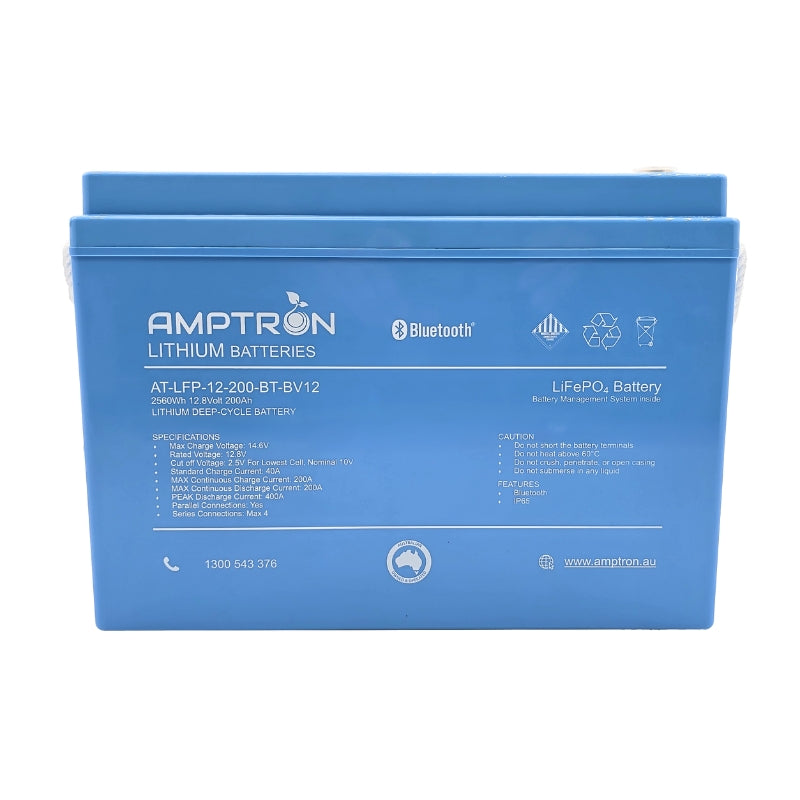 Amptron 12V 200AH/200A LiFePO4 Battery with Bluetooth