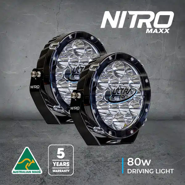 Ultra Vision Nitro Maxx 80 7" LED Driving Light Pair