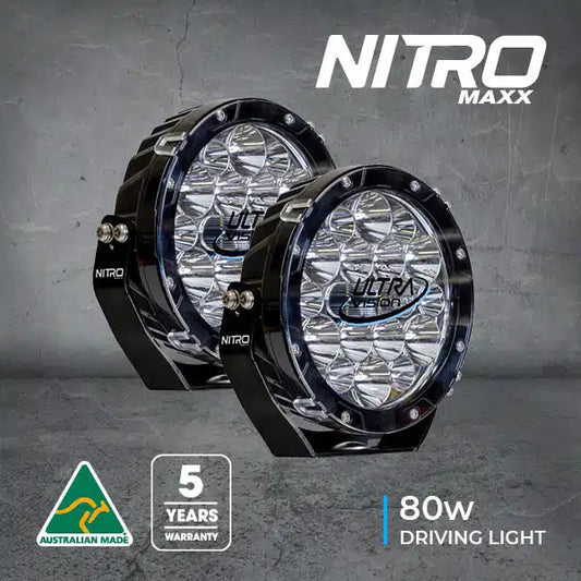 Ultra Vision Nitro Maxx 80 7" LED Driving Light Pair