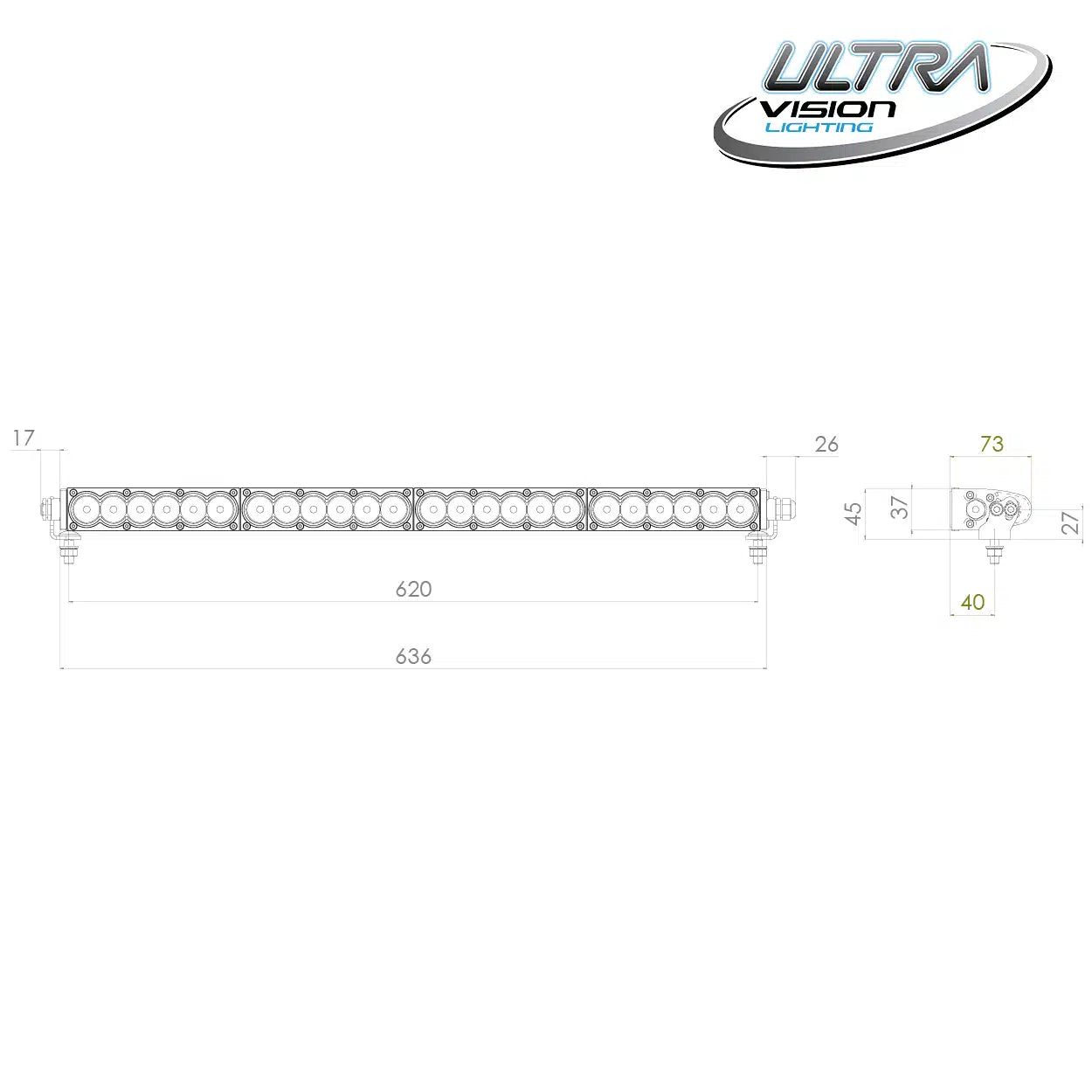 Ultra Vision Raptor 120 26.5" LED Light Bar